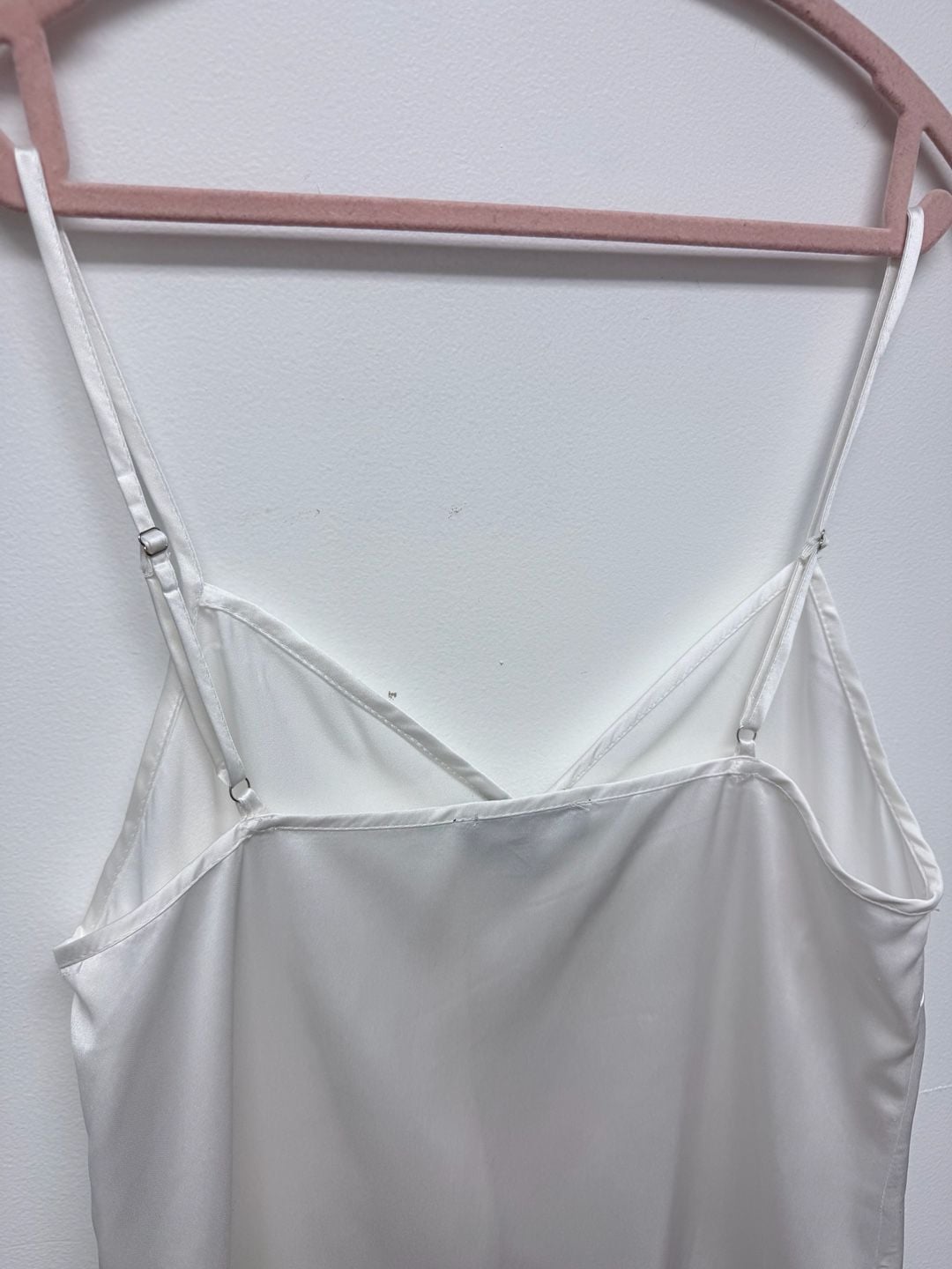 Lulus White Satin Mini Slip Dress Sz M  7