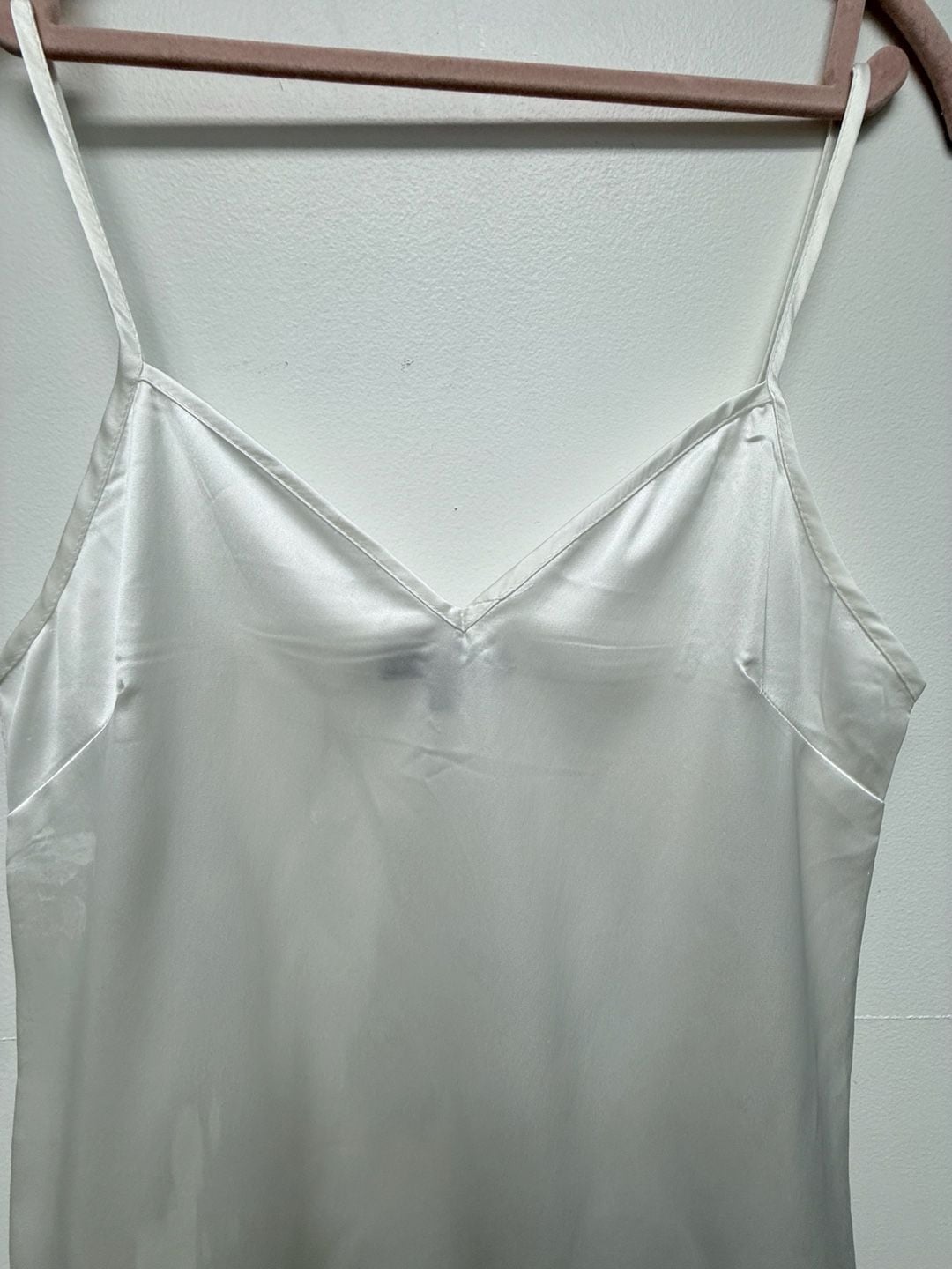 Lulus White Satin Mini Slip Dress Sz M  8