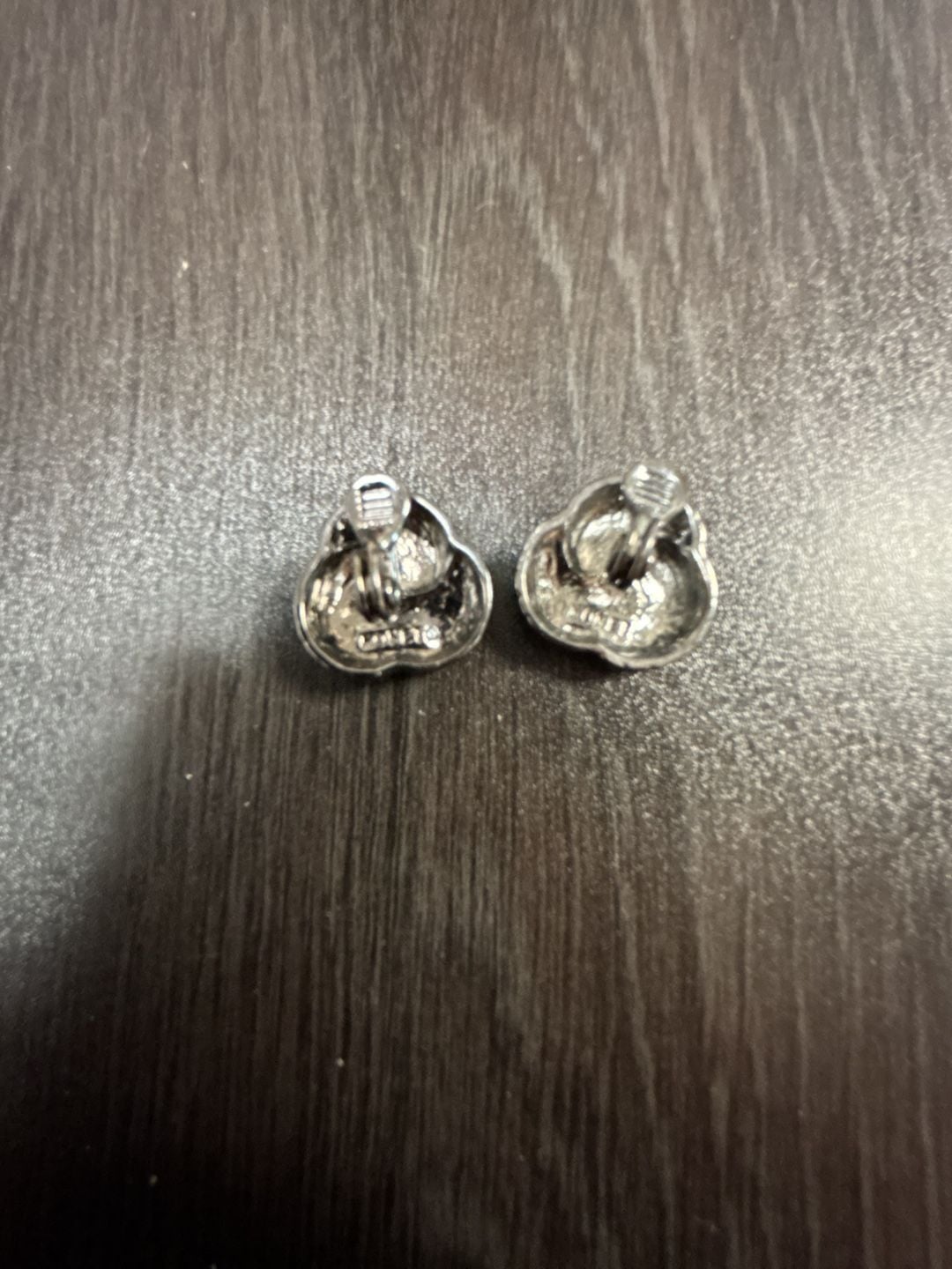 Monet Orange and Black Crystal Clip Earrings Gunmetal Tone Swirl 3