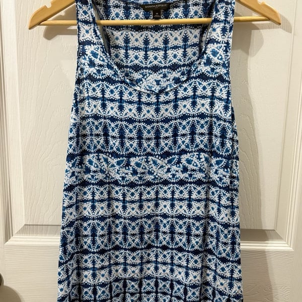 Banana Republic Blue Geometric Print Sleeveless Tank Top Size M