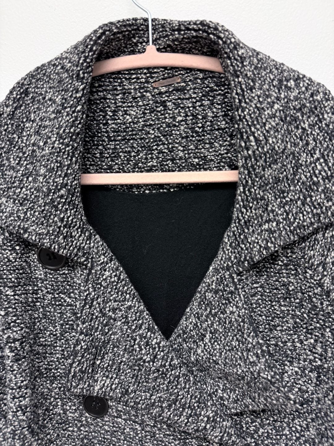 Free People Tweed Peacoat Soft Black White Wool Blend 6