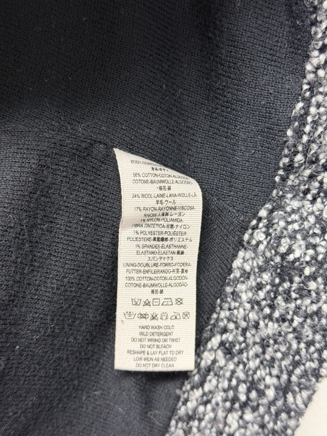 Free People Tweed Peacoat Soft Black White Wool Blend 8