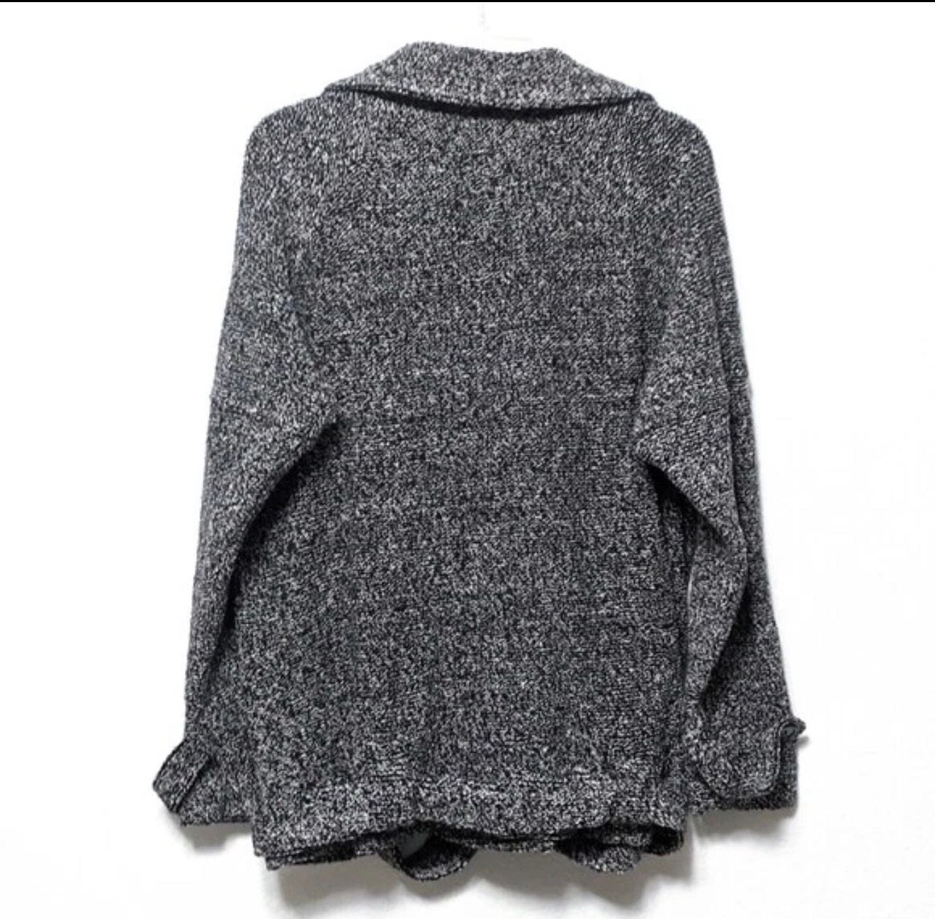 Free People Tweed Peacoat Soft Black White Wool Blend 10