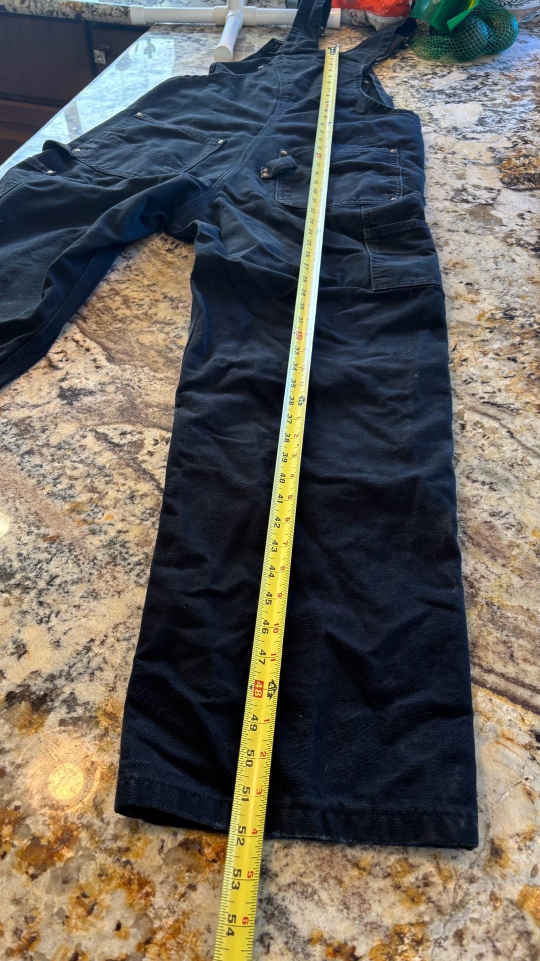 Carhartt Double Knee Overalls R01 BLCK Size 34x32 Black Canvas Workwear 7