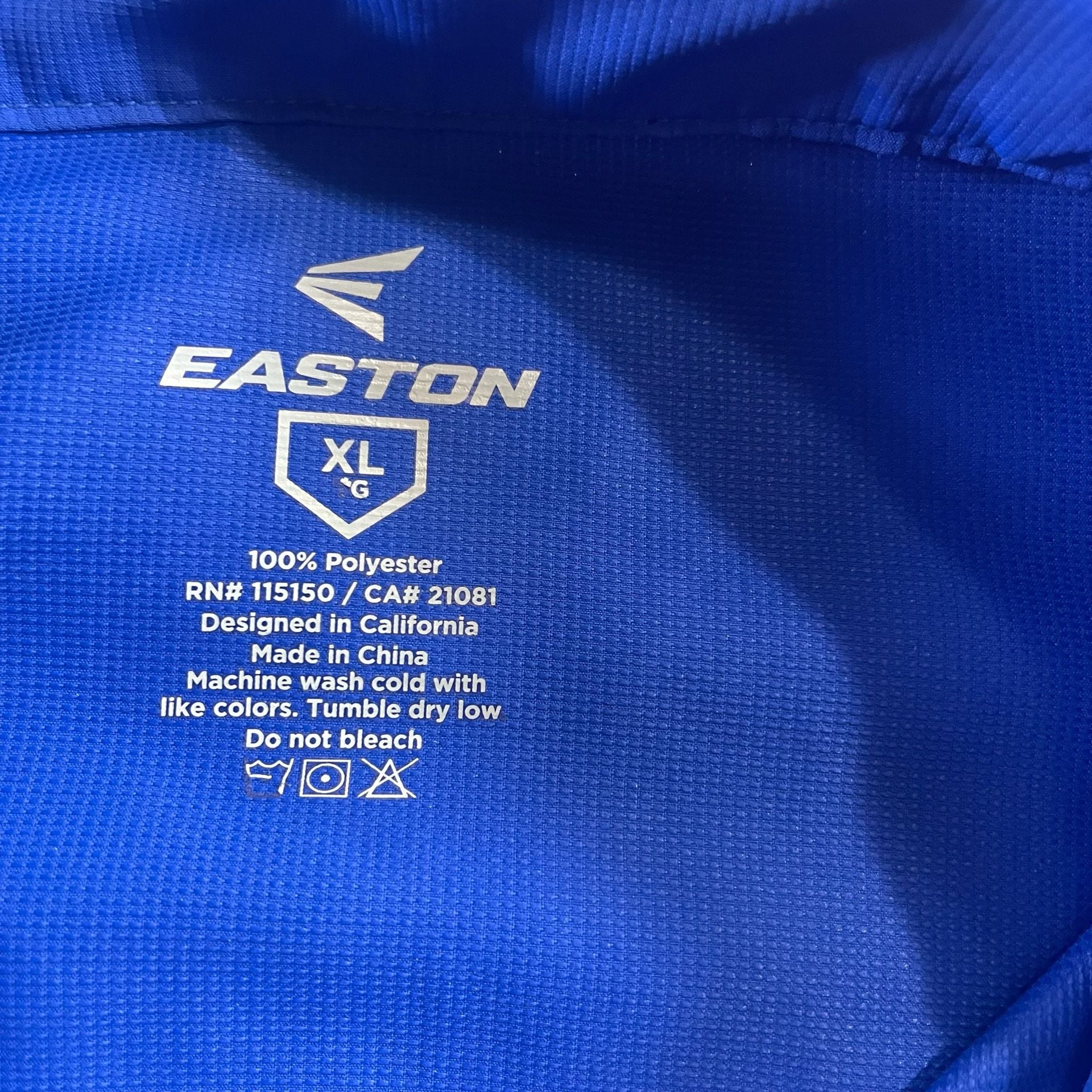 Easton Alpha Short Sleeve Cage Jacket XL Royal Blue Polyester 4