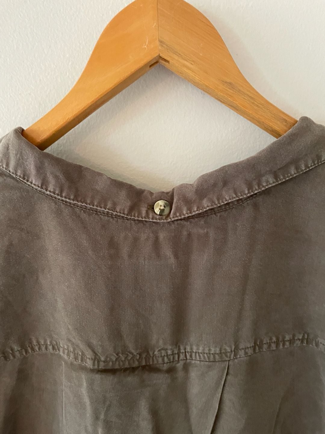 Thread + Supply Short Sleeve Button Down Shirt Gray Denim Blouse Top, Size S 6