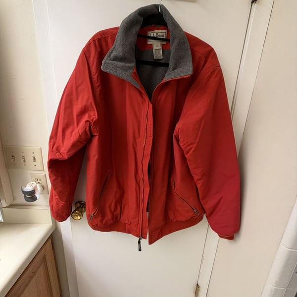 L.L. Bean Red Fleece Lined Full Zip Jacket XL Tall