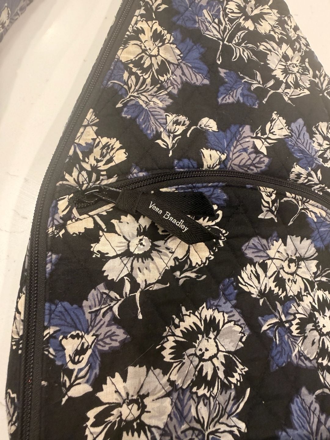 Vera Bradley Frosted Floral Black Cotton Sling Backpack 4