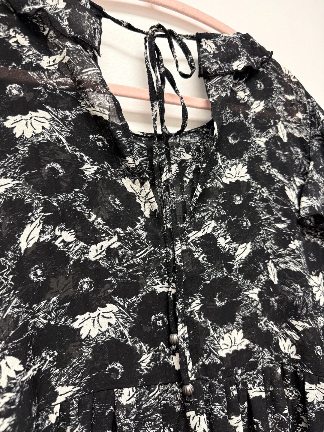 Free People These Dreams Mini Dress Black Combo Small 12