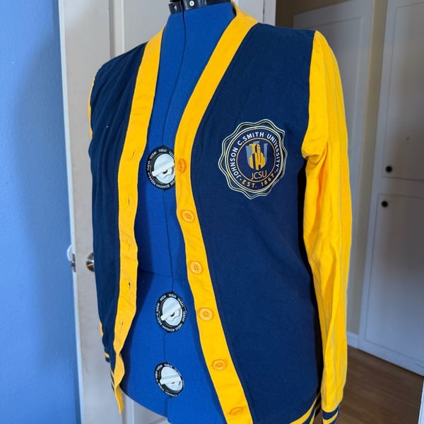 Big Boy Headgear Johnson C. Smith University Lightweight Cardigan blue yellow gold
