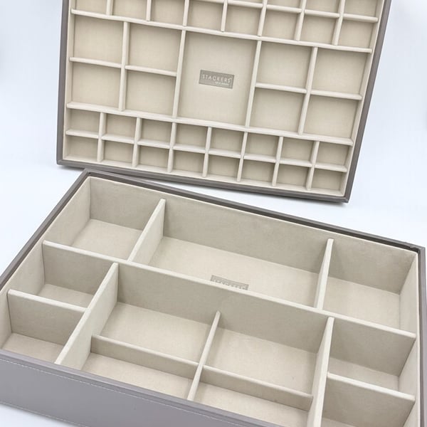 Stackers Pebble Grey Supersize 41 Section Jewellery Box