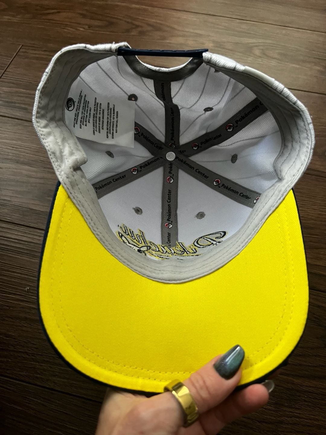 Pokemon Center Pikachu Hat Adult One Size Navy White Pinstripe Baseball Cap 5