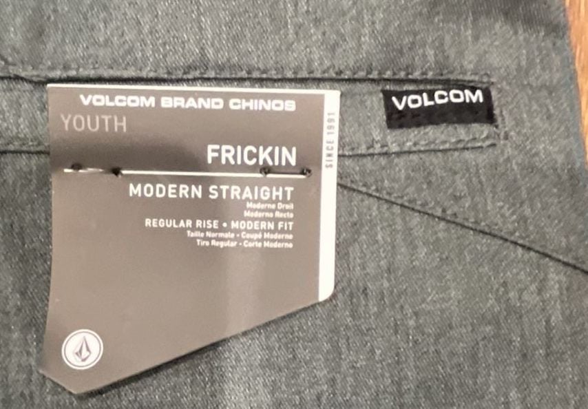 Volcom Frickin Chino Short Youth Size 28 Gray Chino Stretch Flat Front Skater Casual 9