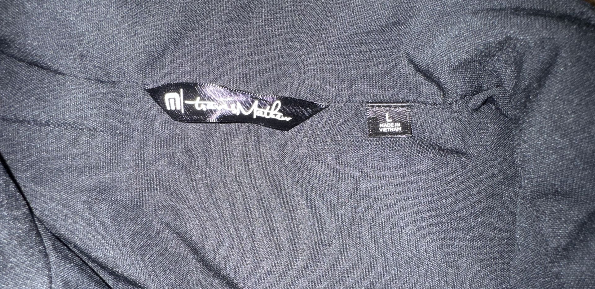 Travis Mathew Navigational Report Golf Snap Button Vest Size Large Black Gray 4