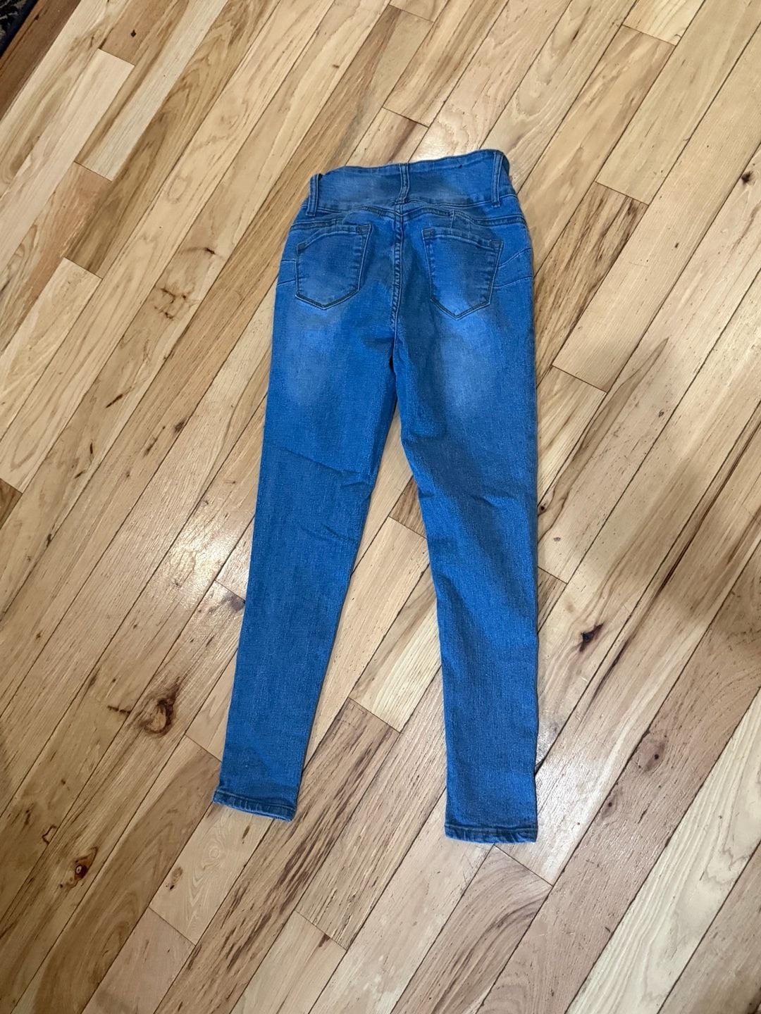 U.W.J. High Rise Super Skinny Jeans Blue Triple Button 3
