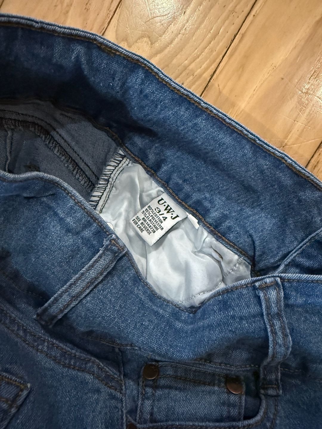 U.W.J. High Rise Super Skinny Jeans Blue Triple Button 5
