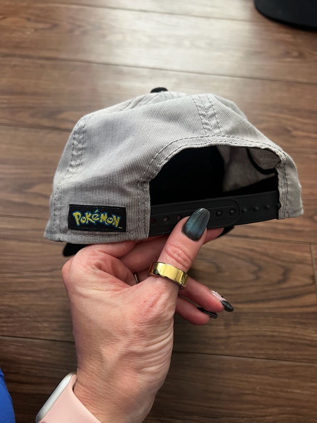 Pokemon Pikachu Snapback Hat One Size Grey Black Baseball Cap 4