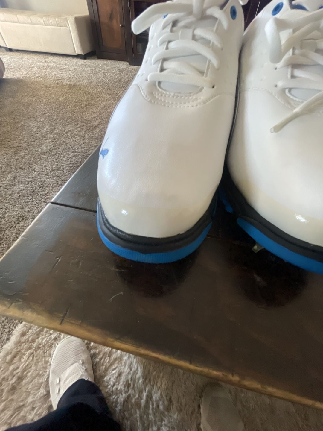 New Puma Amp Sport Golf Shoes White Blue Size 11 7