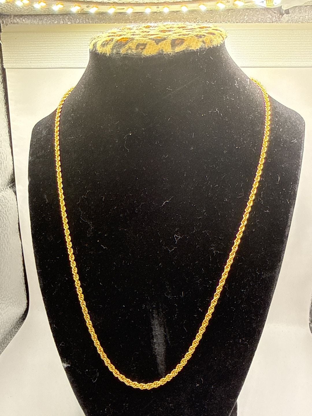 Gold Tone Rope Chain Necklace 21 Inch 2