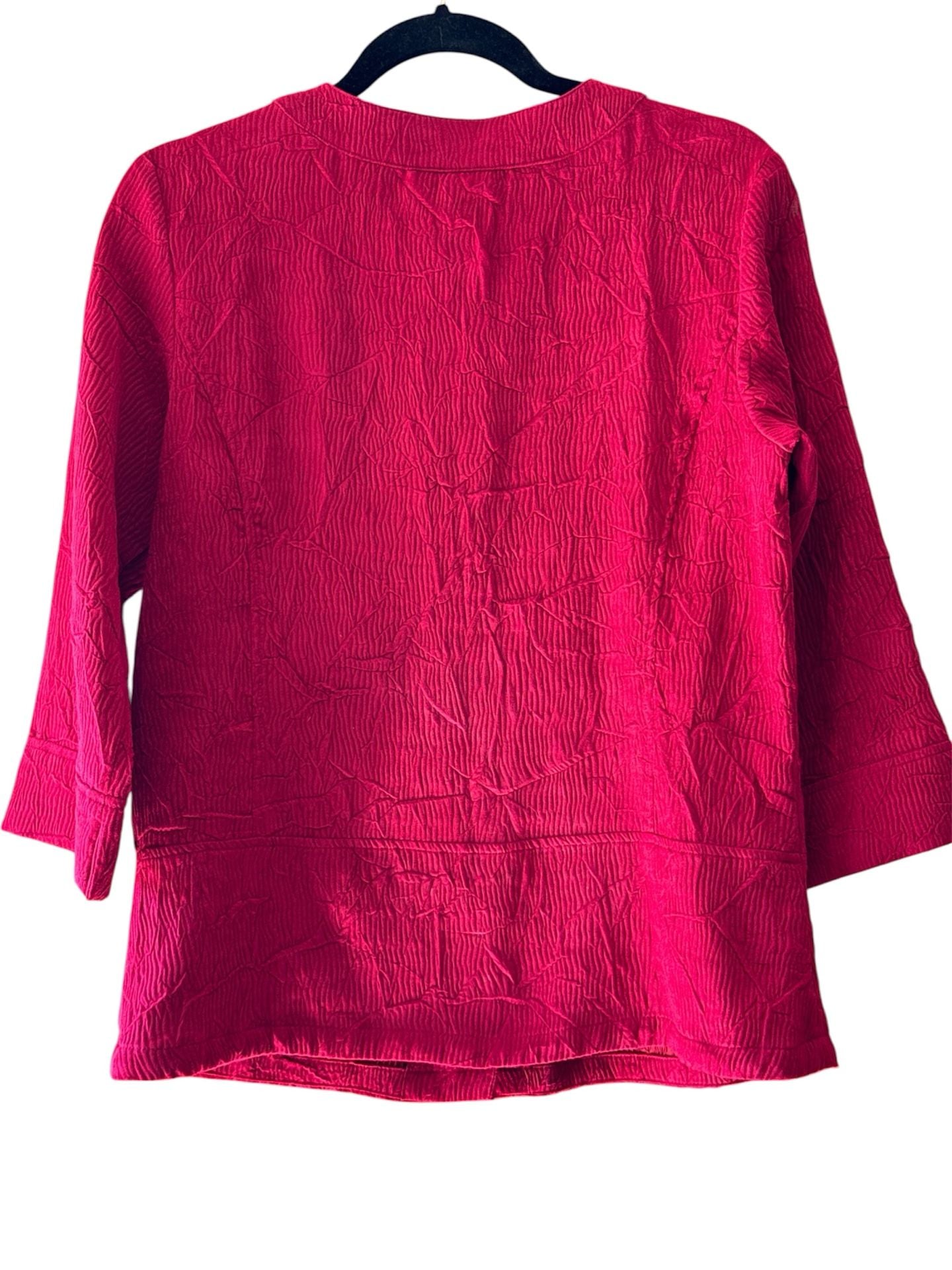 Coldwater Creek Red Textured Button-Up Jacket Size 10 7
