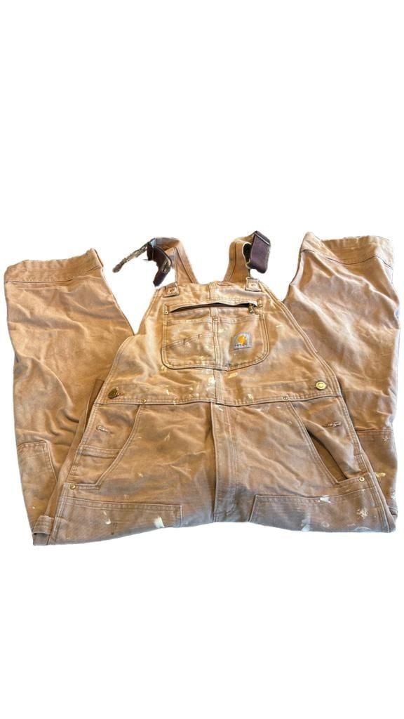Carhartt R01-M Relaxed Fit Duck Bib Overalls 34x30 Brown 4