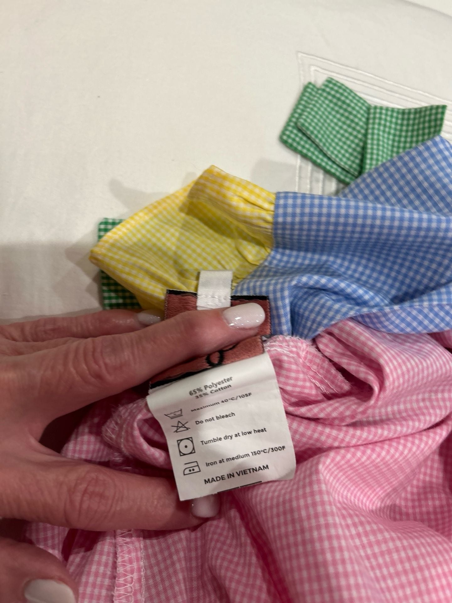 Remember Nguyen Baby Girl Bubble Romper Size 3T Pink Gingham Blue Yellow 5