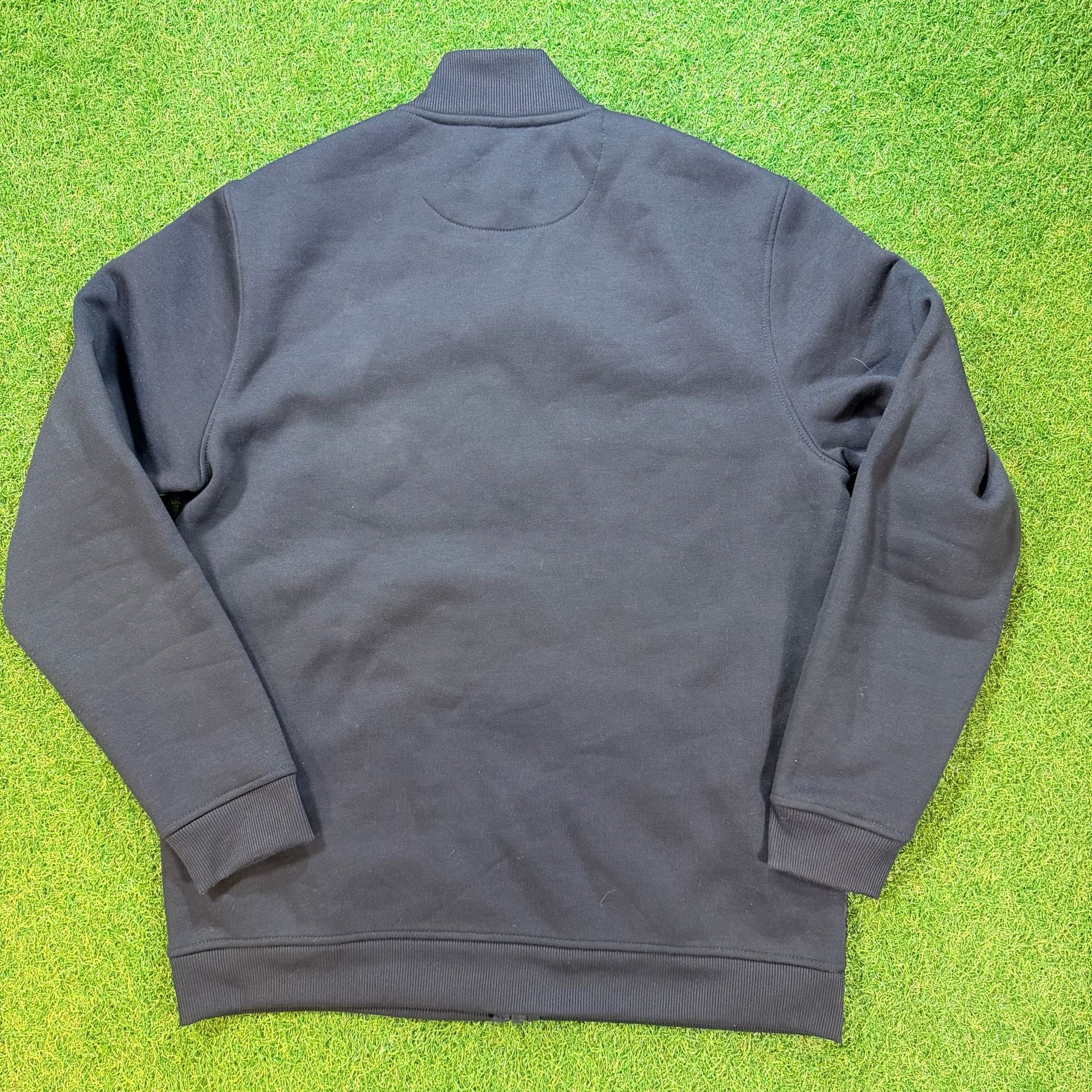 Chaps Navy Full Zip Fleece Jacket with Quilted Panel and Side Pockets 8