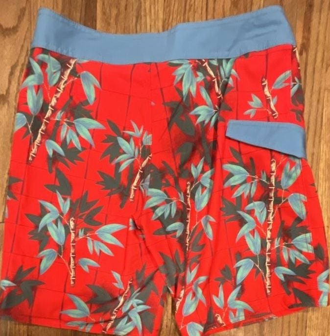 Volcom Mod-Tech Lido Print Mod Boardshorts Size 30 Red Floral 7