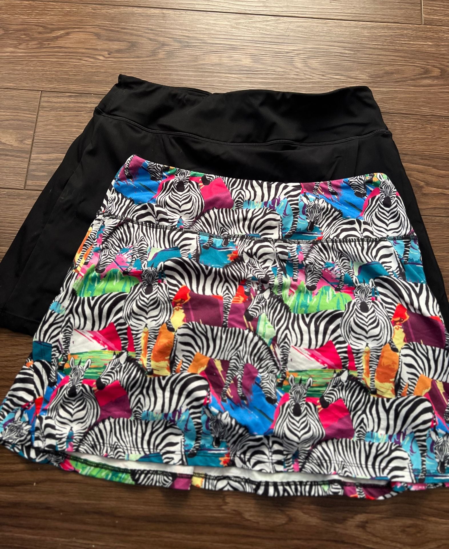 Fulbelle and popilush Athletic Skort Size M/L Multicolor Zebra Print Lot of 2 1