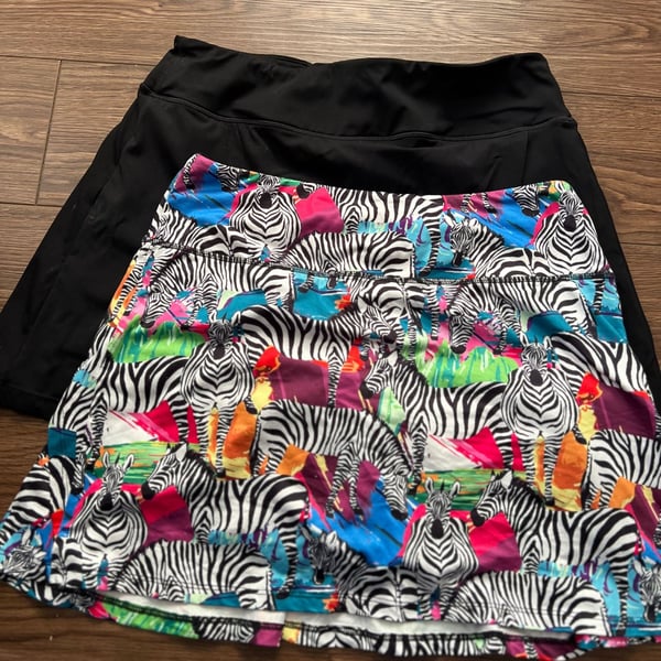 Fulbelle and popilush Athletic Skort Size M/L Multicolor Zebra Print Lot of 2