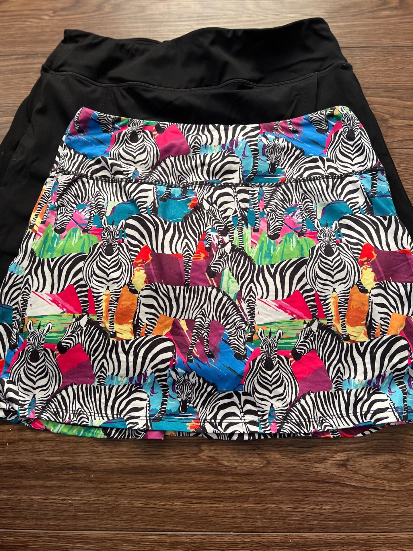 Fulbelle and popilush Athletic Skort Size M/L Multicolor Zebra Print Lot of 2 2