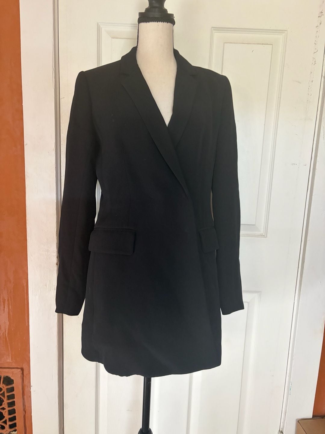 SuiStudio Black Blazer Dress Size 6 Double Breasted Mini Dress 4