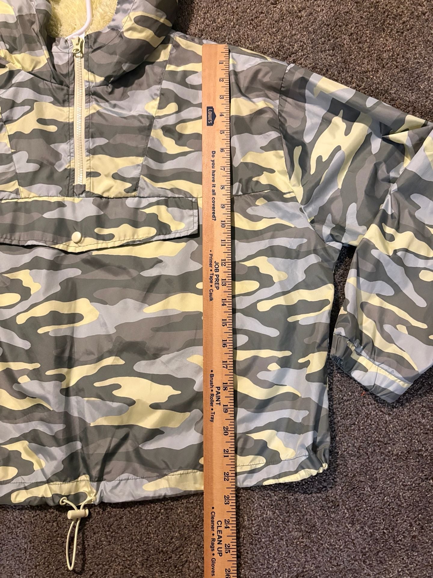 Flirtitude Active Women's Size largeRain Coat Hoodie 1/2 Zip Camouflage Jacket 6