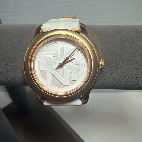 DKNY NY8827 Park Avenue White Dial White Leather Strap Women's Watch