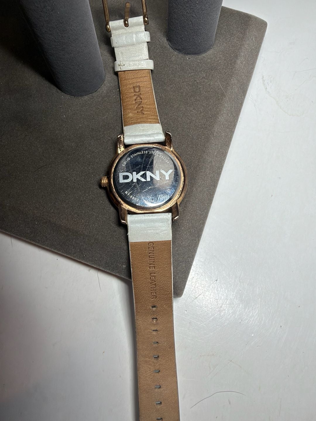 DKNY NY8827 Park Avenue White Dial White Leather Strap Women's Watch 11