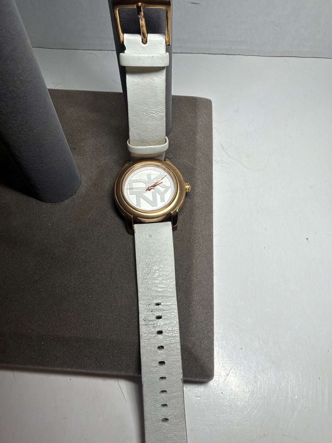 DKNY NY8827 Park Avenue White Dial White Leather Strap Women's Watch 12