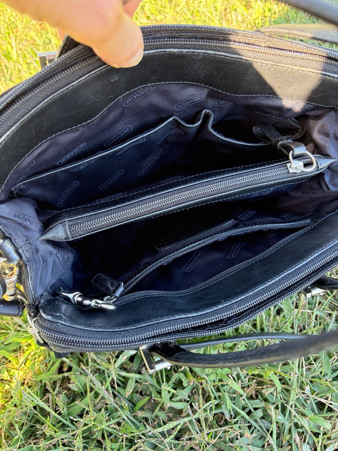 Vintage Y2K 2001 Coach Mercer 7436 Black Nylon Leather Satchel Crossbody 4