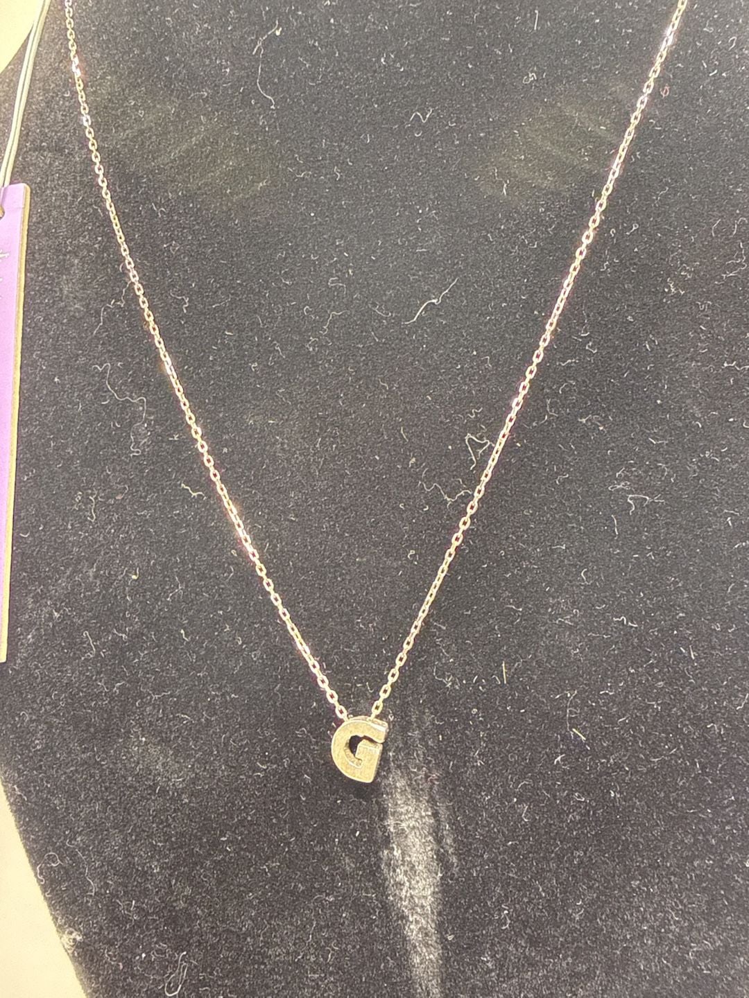 Melinda Maria G Initial Necklace Silver Plated Chain Pendant 3