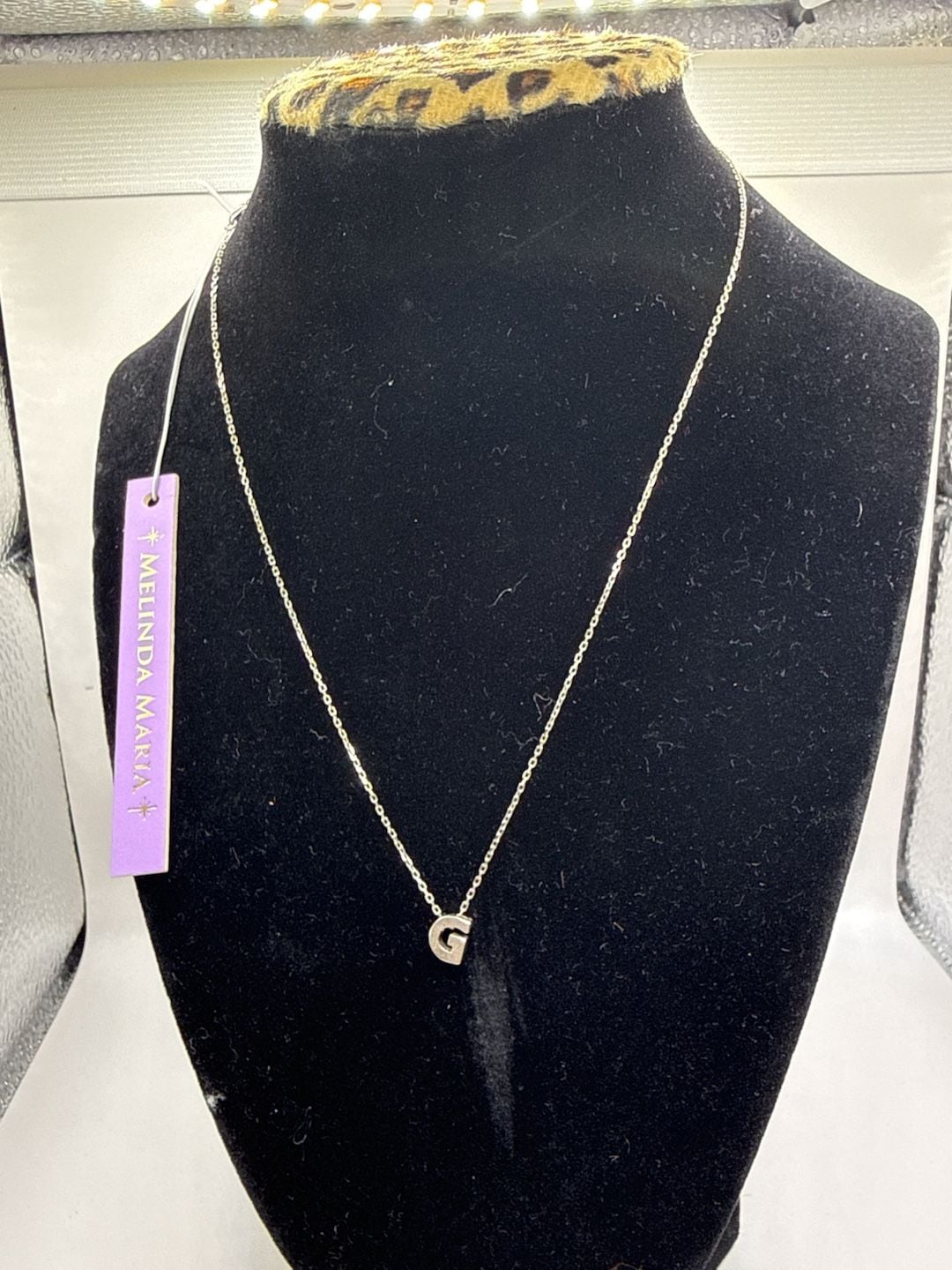 Melinda Maria G Initial Necklace Silver Plated Chain Pendant 4