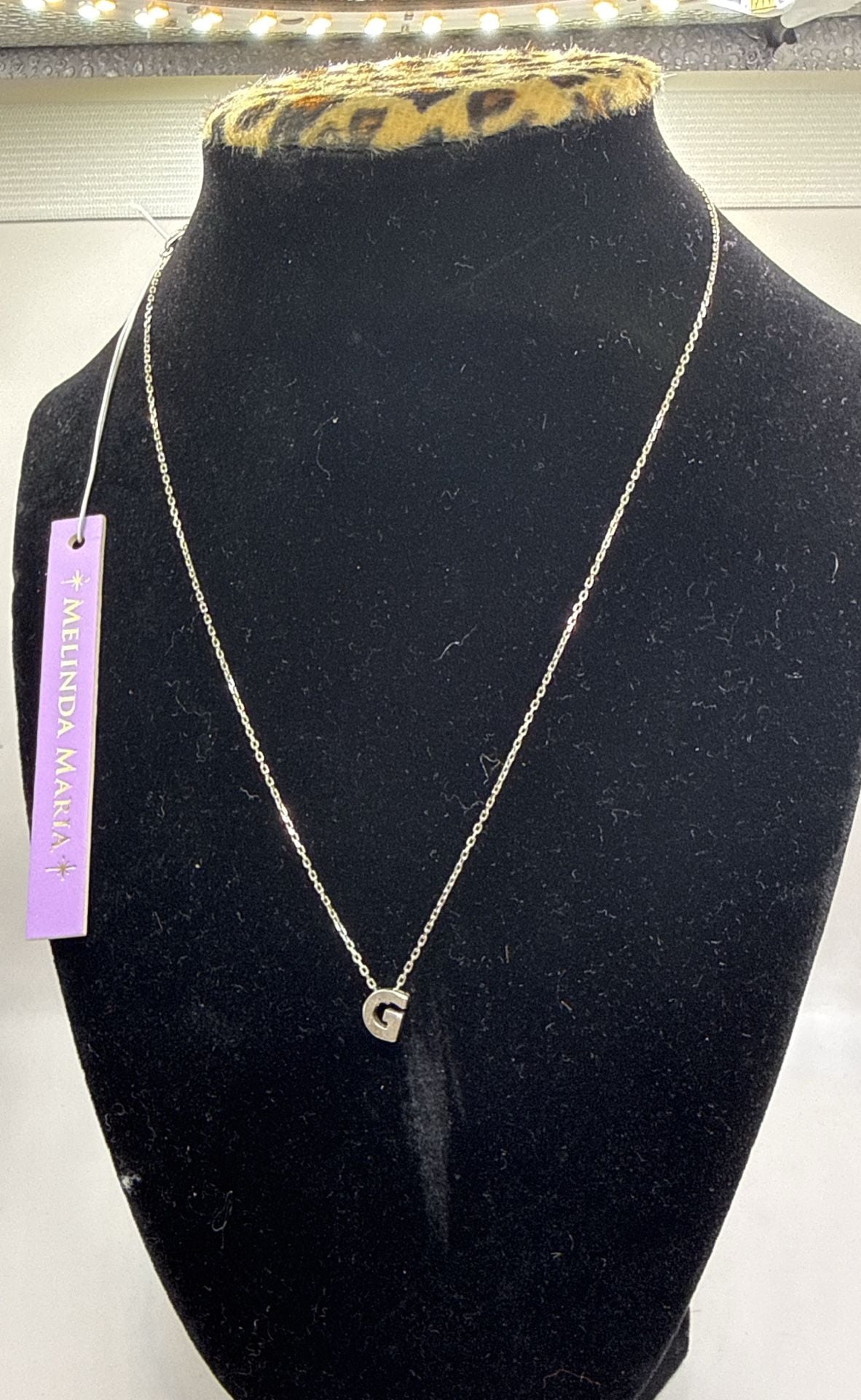 Melinda Maria G Initial Necklace Silver Plated Chain Pendant 2