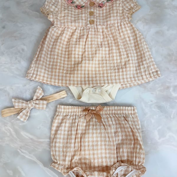 Nicole Miller Gingham 3/6M Dress