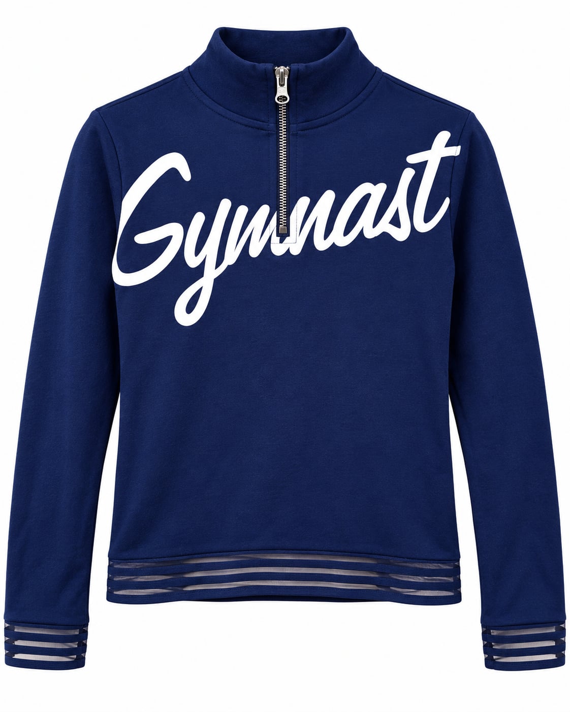 Justice Active Girls Size 10 Navy “Gymnast” Quarter Zip Pullover 2