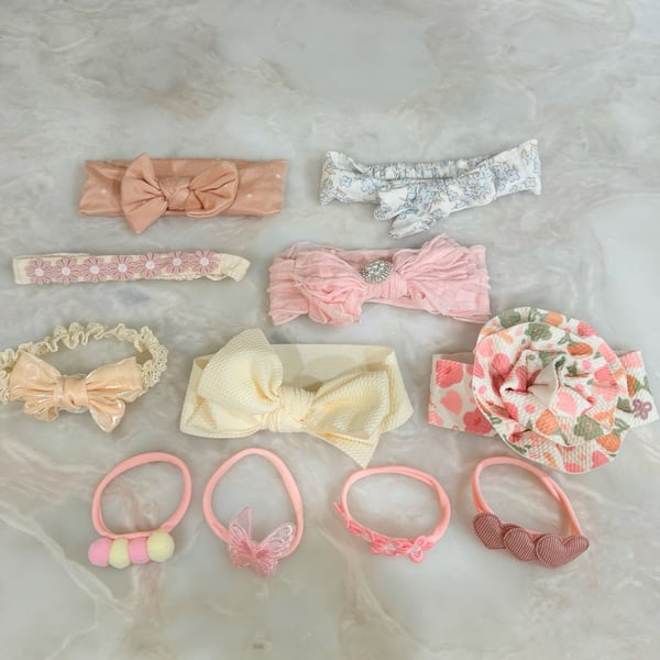 Baby Girl Bow Headband Set
