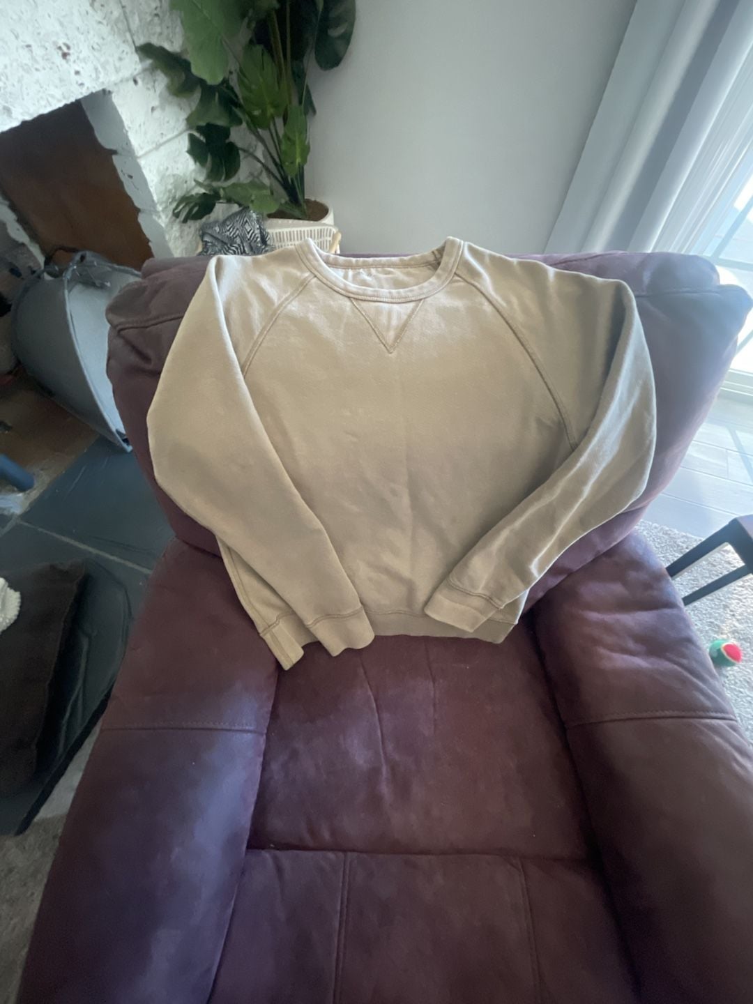 Madewell Beige Raglan Crewneck Sweatshirt Size XS 2