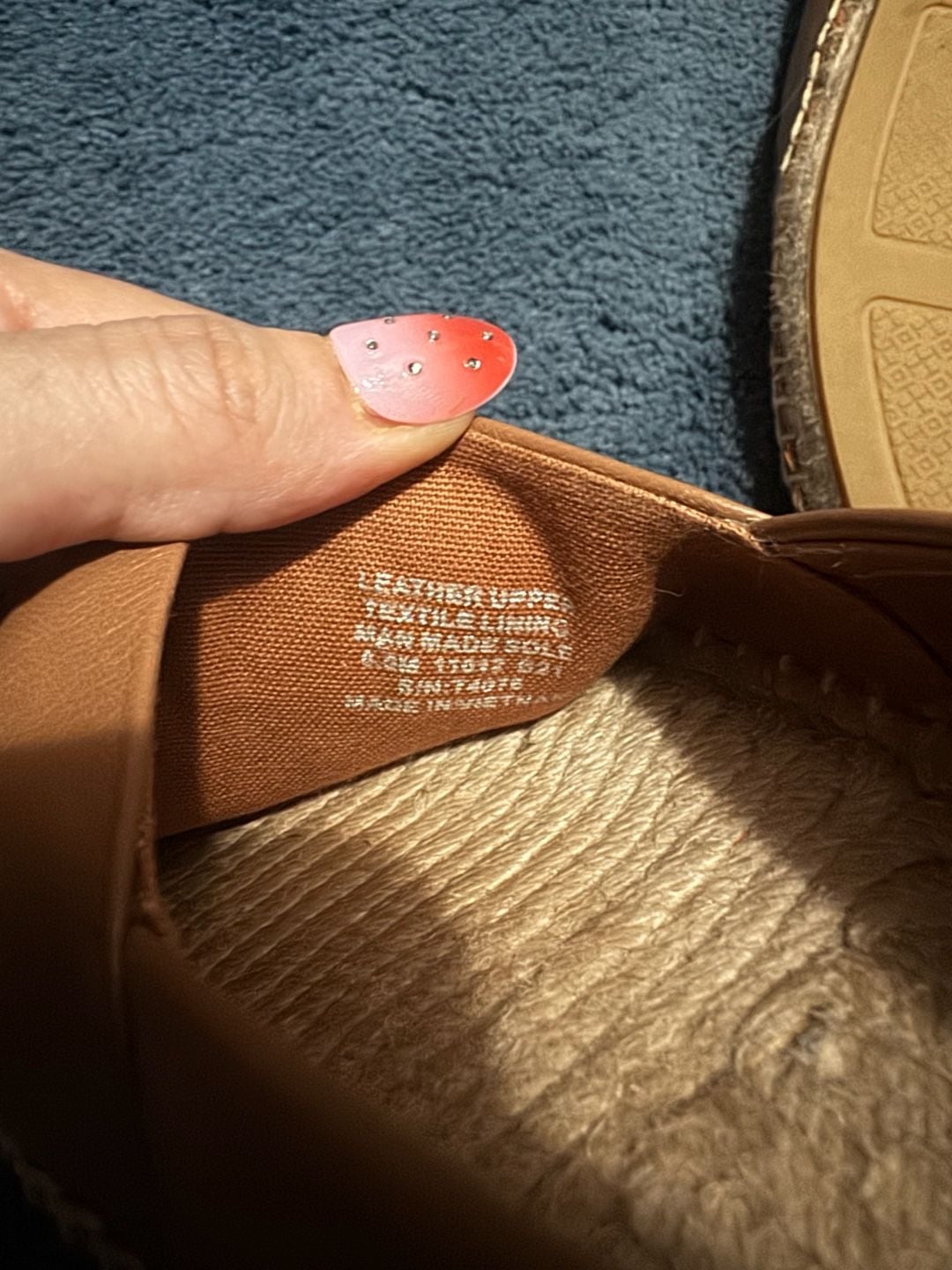 Tory Burch Ines Espadrille Tan Leather Slip On Flats 4