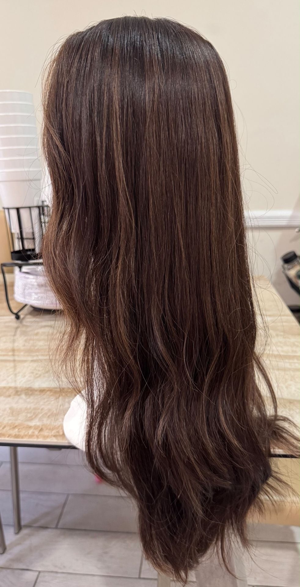 Irene Wigs Divine Luxe Lace Top Wig Dark Brown with Caramel Highlights 5