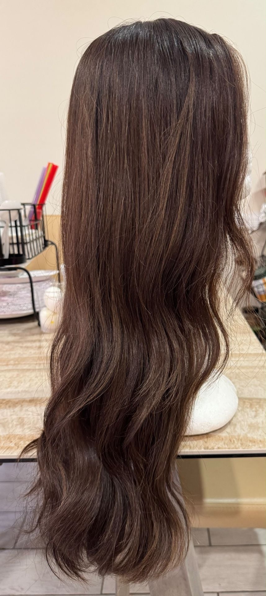Irene Wigs Divine Luxe Lace Top Wig Dark Brown with Caramel Highlights 6