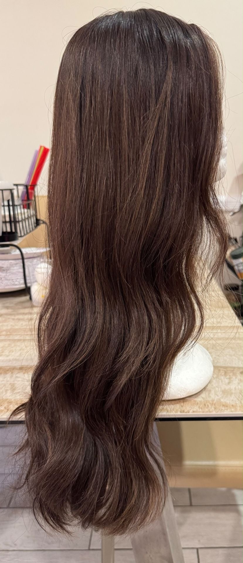 Irene Wigs Divine Luxe Lace Top Wig Dark Brown with Caramel Highlights 7
