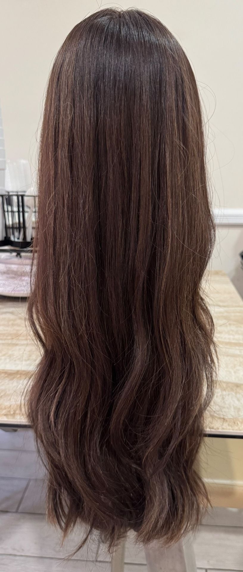 Irene Wigs Divine Luxe Lace Top Wig Dark Brown with Caramel Highlights 12