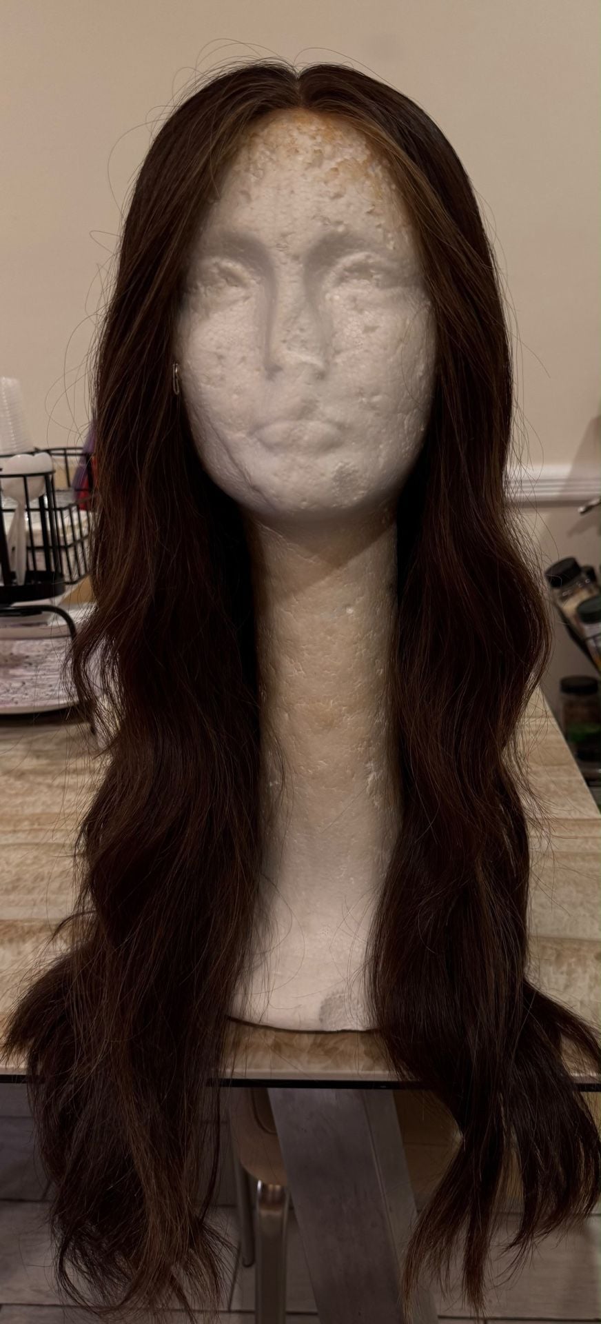 Irene Wigs Divine Luxe Lace Top Wig Dark Brown with Caramel Highlights 14